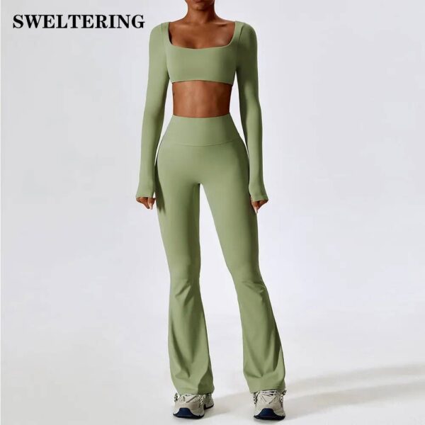CONJUNTO DEPORTIVO DE TOP DE MANGA LARGA Y LEGGINGS