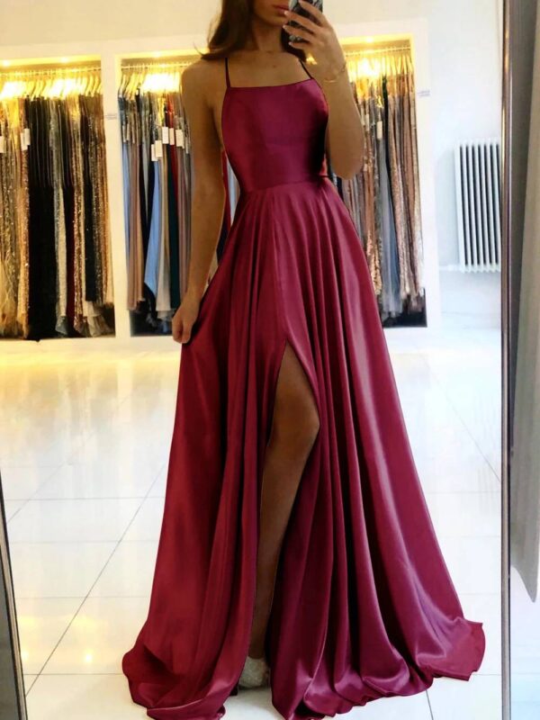 VESTIDO DE NOCHE LARGO DE SATÍN - Image 8