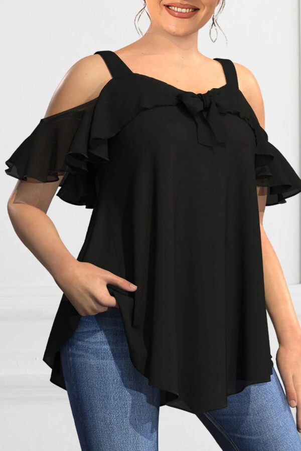 TALLA GRANDE: BLUSA CON OLAN EN LOS HOMBROS - Image 3