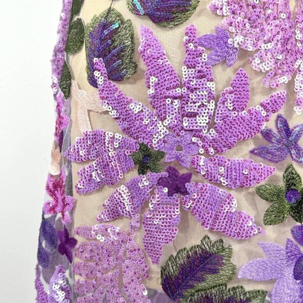 VESTIDO DE NOCHE LARGO CON ESTAMPADO DE LENTEJUELAS DE FLORES - Image 3