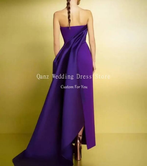 VESTIDO DE NOCHE STRAPLESS CON DETALLE DE TELA - Image 3