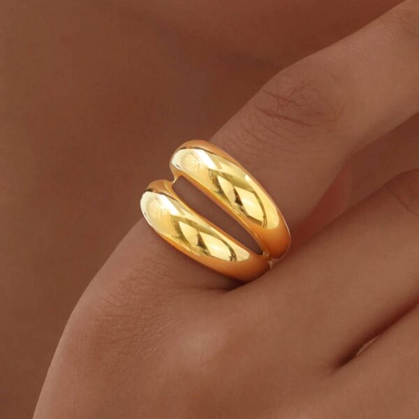 CONJUNTO DE ANILLOS ACERO INOXIDABLE DORADO 6/7/8 - Image 4