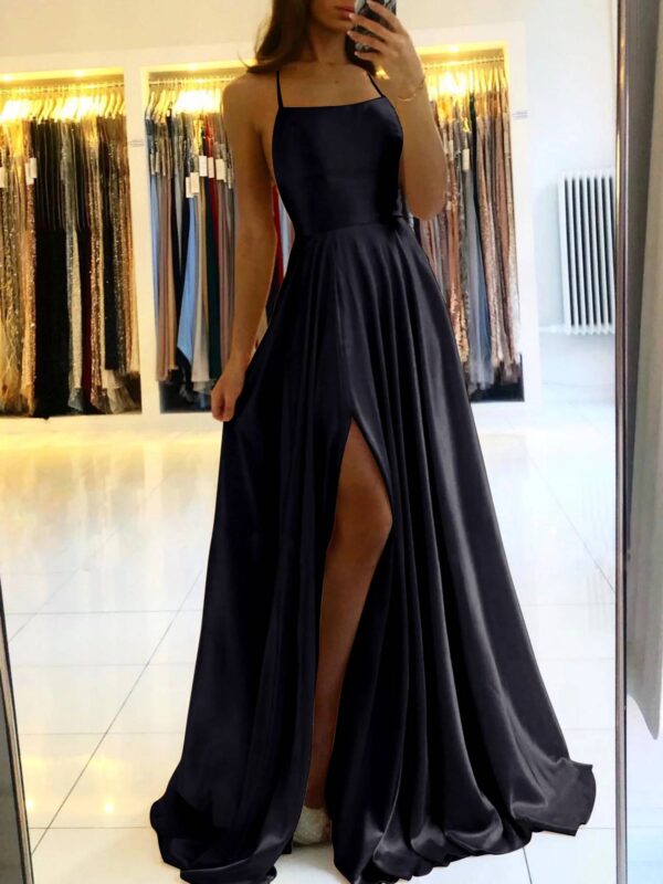 VESTIDO DE NOCHE LARGO DE SATÍN - Image 10