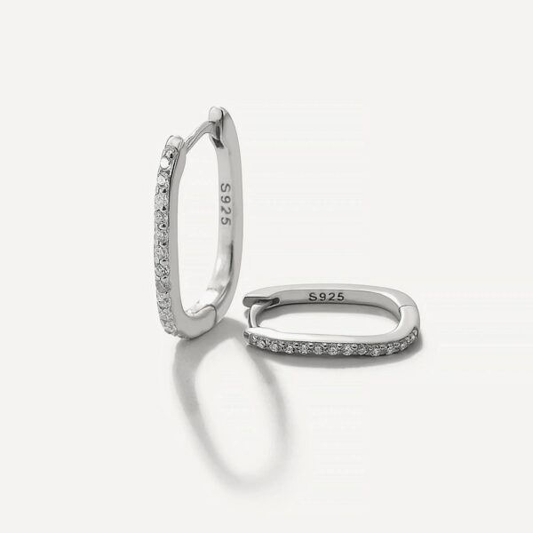 ARETES DE ARO RECTANGULO CON DIAMANTES - Image 3