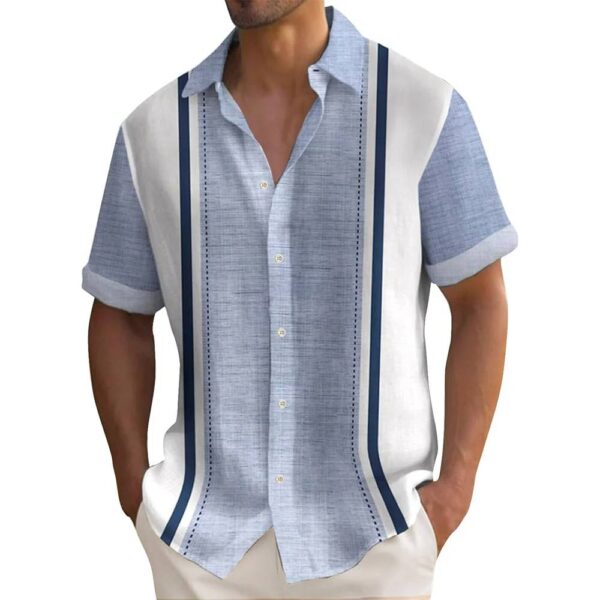 CAMISA PLAYERA OLGADA ESTAMPADA CON RAYAS - Image 5