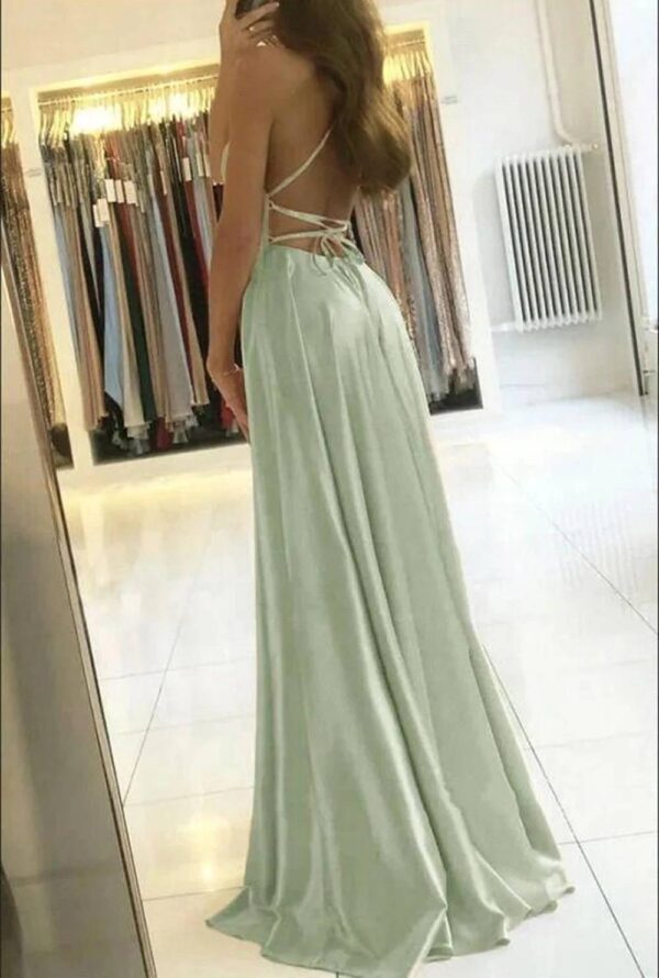 VESTIDO DE NOCHE LARGO DE SATÍN - Image 5