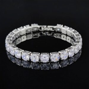 PULSERA DE CRISTALES DESLUMBRANTES PLATEADOS