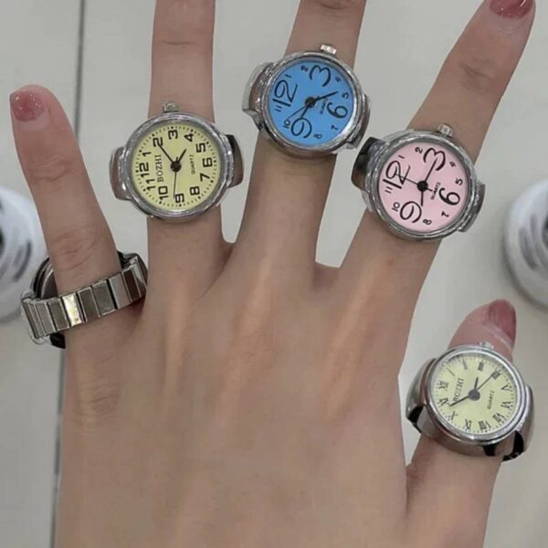 ANILLO RELOJ UNISEX RETRO PLATEADO - Image 5