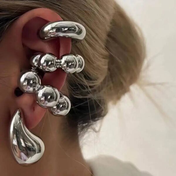 JUEGO DE 4 ARETES CLIP GEOMETRICOS - Image 2