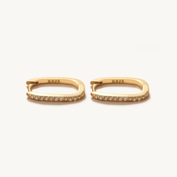 ARETES DE ARO RECTANGULO CON DIAMANTES