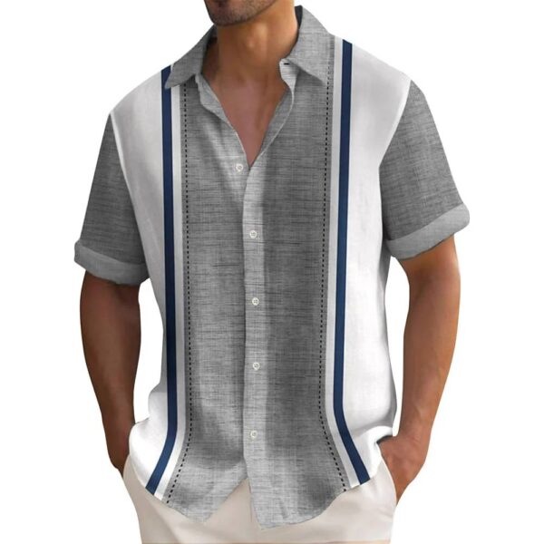 CAMISA PLAYERA OLGADA ESTAMPADA CON RAYAS - Image 6