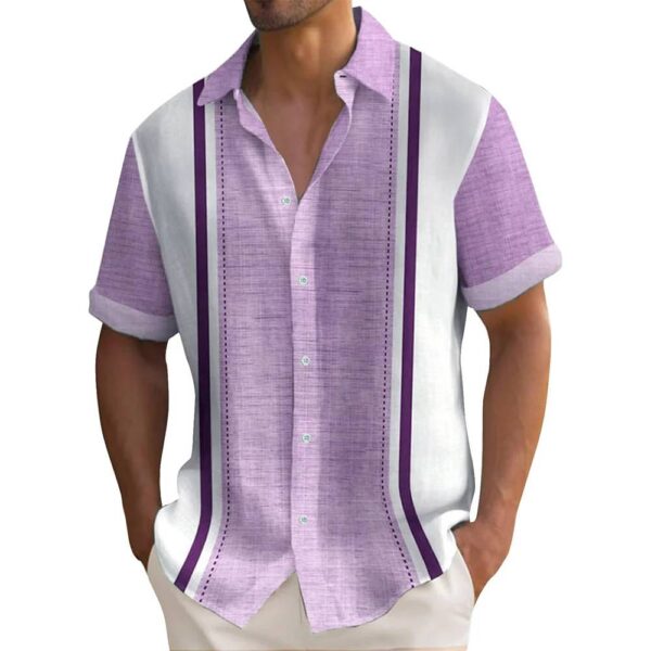 CAMISA PLAYERA OLGADA ESTAMPADA CON RAYAS - Image 7