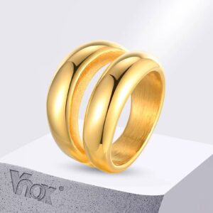 CONJUNTO DE ANILLOS ACERO INOXIDABLE DORADO 6/7/8