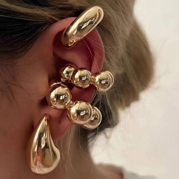 JUEGO DE 4 ARETES CLIP GEOMETRICOS