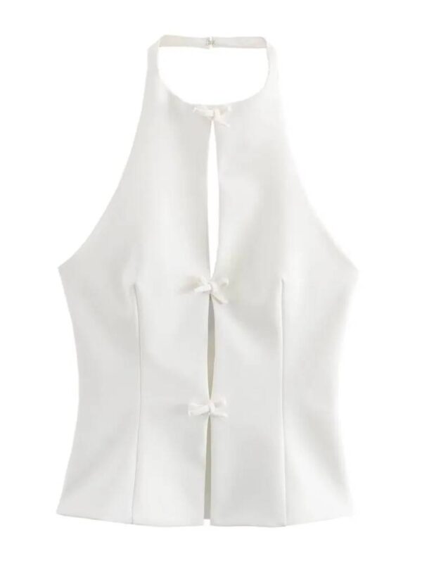 CONJUNTO DE TOP HALTER CON MOÑOS Y FALDA SHORT CORTA - Image 14